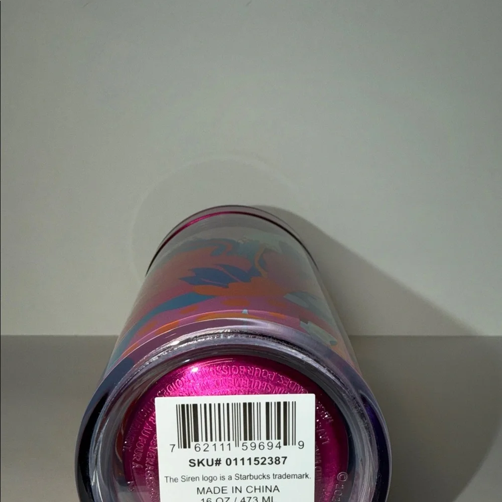 NWT Starbucks 2024 Summer Magenta Floral Stainless Steel Grande Tumbler 16oz